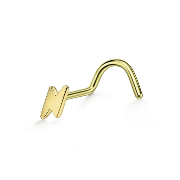 20g Nose Screw Surgical Steel Lightning Nose Studs for Women Nose Rings Studs 20 Gauge Nostril Piercing Jewelry Gold Plated
