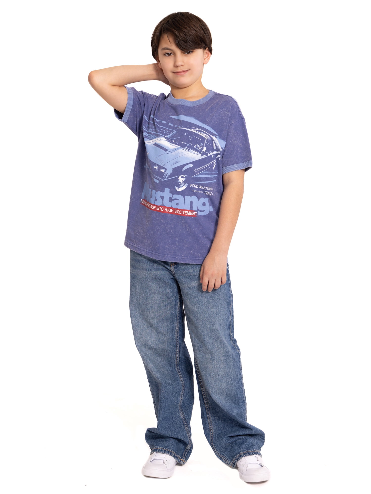 Mustang Boys Graphic Tee with Short Sleeves, Sizes 4-18