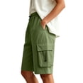 thumbnail image 7 of VBVC Women's Adjustable Elastic Waist Cargo Shorts , Summer Hiking Athletic Shorts For Women , Ladies' Knee Length Bermuda Shorts with Multi Pockets,Army Green,S-3XL, 7 of 7