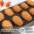 thumbnail image 4 of 2 Pack Madeleine Pans for Baking, 12 Cavity Heavy Duty Shell Shape Baking Mold Nonstick Cookie Cake Pan for Oven（BLACK）, 4 of 10