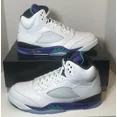 thumbnail image 1 of Ni - ke Ni - ke Air Jordan 5 Retro Grape 2025 White Emerald Green Men’s Size 13 HQ7978 100, 1 of 5