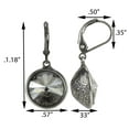 thumbnail image 2 of Swarovski Lever Back Casted Dangle Drop Earrings Silver 12mm Rivoli Nickel Free, 2 of 2