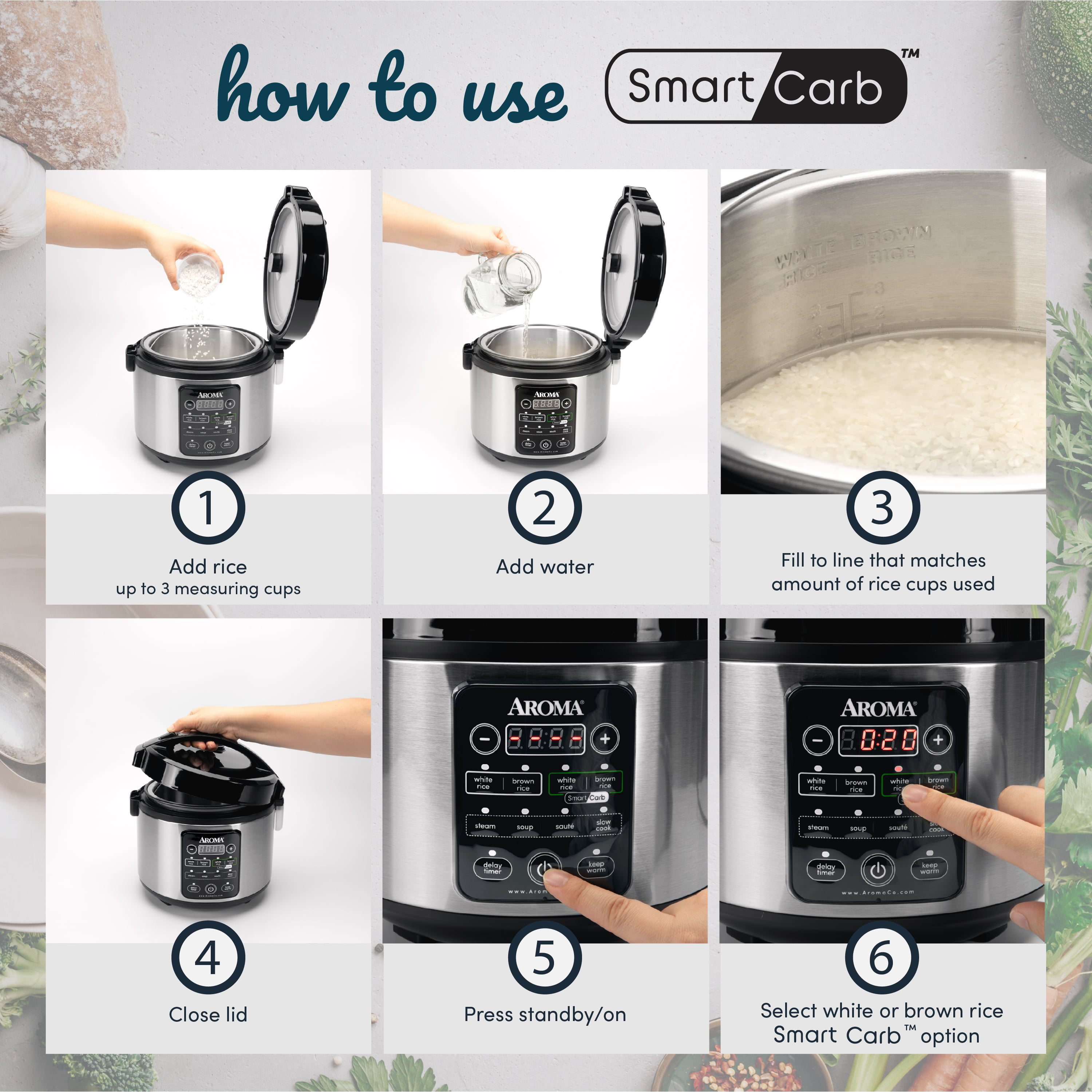 Aroma Housewares Multi Use 20 Cup Smart Carb Rice Cooker w/ Cool Touch  Function, 1 Piece - Metro Market