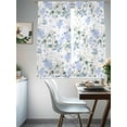 thumbnail image 5 of Blue Flower Semi Sheer Curtains 72 Inch Length 2 Panels Set, Sage Green Eucalyptus Leaf Farmhouse Country Sheer Kitchen Curtain Privacy Voile Window Curtain for Living Room Bedroom Rod Pocket Drapes, 5 of 7