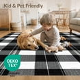 thumbnail image 4 of ODIKA 5'x7' Washable Area Rug Easy Care, Non-Shedding, Pet Friendly, Plaid Under Interlocking Balanced Lines Printed Artwork Doormat for Small Living Room, Bedroom, 4 of 7