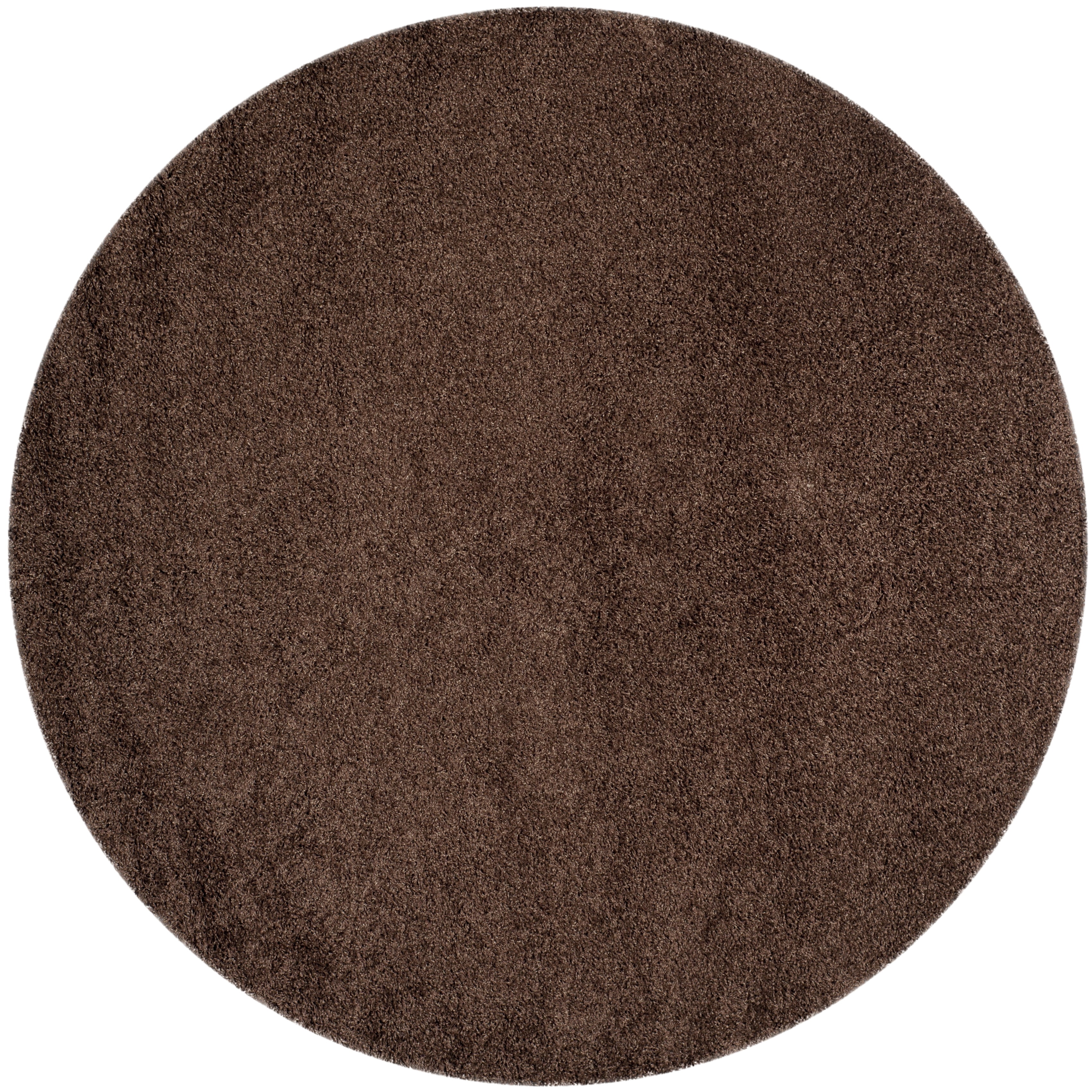 Safavieh Laguna Neven Solid Shag Area Rug, Brown, 4' x 4' Round
