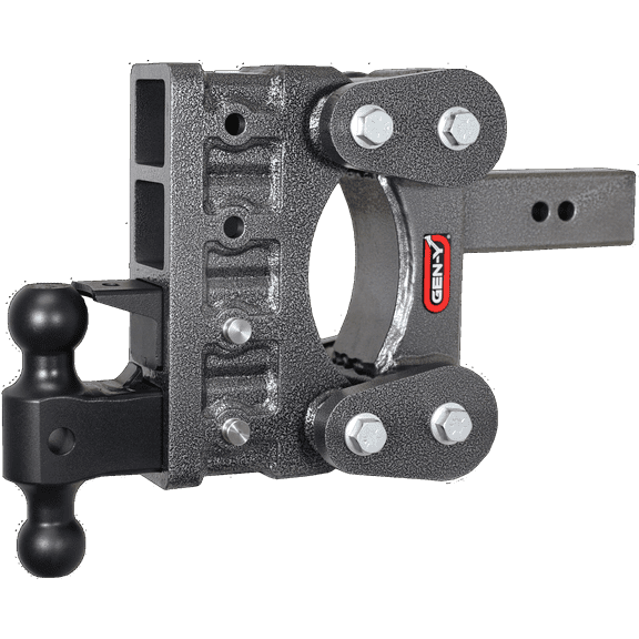 GEN-Y GH-1324 The BOSS TORSION-FLEX Adjustable 6" Drop Hitch with GH-061 Dual-Ball, GH-062 Pintle Lock for 2.5" Receiver - 21,000 LB Towing Capacity - 2,400 LB Tongue Weight