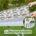 thumbnail image 6 of White Highland Cow Blue Truck Pattern Square Fitted Tablecloth with Elastic Edge,Square Table Cover,Washable Elastic Table Cover for Home Kitchen Party Decor 34"x34", 6 of 6