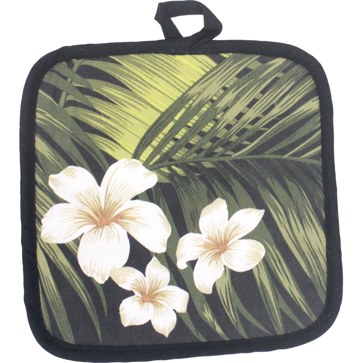 Hawaii 3 Piece Kitchen Set Towel & Potholder & Oven Mitt Plumeria Palm