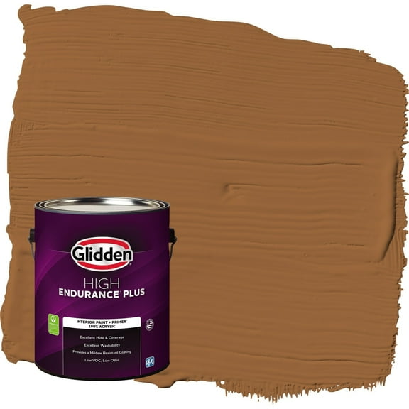 Glidden HEP Ginger / Orange Flat Interior Paint with Primer, 1 Gallon