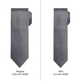 thumbnail image 3 of Jacob Alexander Men's Woven Dotted Motif Grid Pattern Regular Neck Tie - Black Silver, 3 of 7