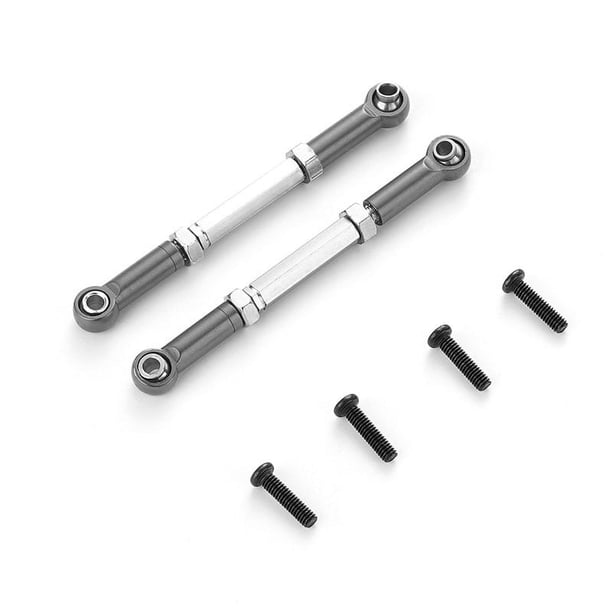 Bewildely Conjunto de varillas de enlace de dirección 2x 1/16, pieza de actualización RC, distancia entre ejes de aleación de aluminio, Kits de construcción modelo Titanio