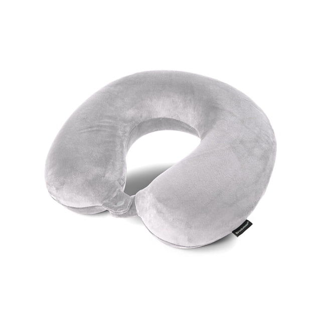 Almohada de viaje para cuello Brookstone, ligera, de forro polar viscoelástico