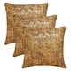 thumbnail image 4 of Fundas de almohada decorativas HomeCentric doradas de 55 x 55 cm (22 x 22 pulgadas), gamuza laminada, con textura de rencor, para sofá, estilo moderno y liso - Glamour dorado, 4 of 4