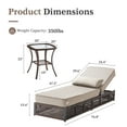 thumbnail image 5 of Opohoro Adjustable Outdoor Rattan Wicker Chaise Lounge for Patio, Poolside with Side Table and UV-Resistant 5" Thick Cushion - Gray, 5 of 12