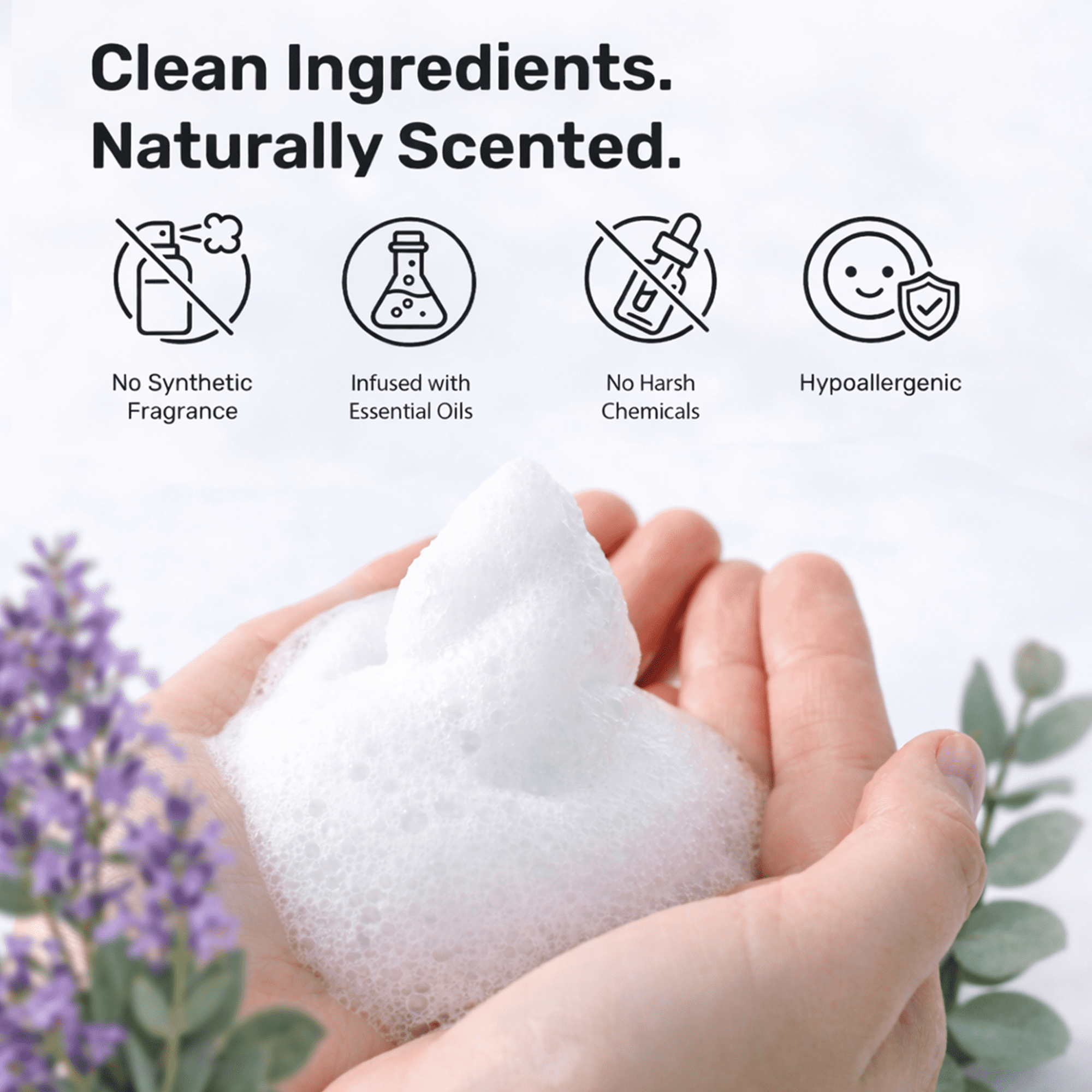 kosmatology® Lavender-Eucalyptus Organic Foaming Hand Soap Refill | Moisturizing Hand Wash | Clean Ingredients, Infused with Essential Oils | 34 fl oz