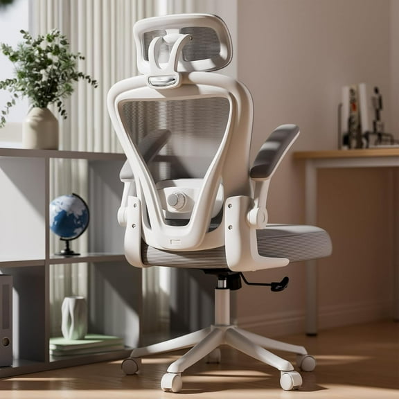 Ergonomic Office Chair M903, High Back Mesh Desk Chair with Wheels, Adjustable Lumbar Support, Headrest, Grey