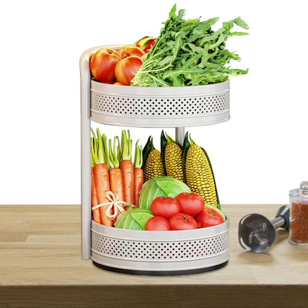 Infowalm Turntable Spice Rack Organizer Rotating 2 Tier Spice Rack