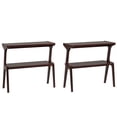 thumbnail image 2 of Fnova End Table Narrow Side Tables Modern Wooden Sofa Table with Storage Shelf, Farmhouse Bedside Table, Easy Assembly, Corner Table, Drink Table for Living Room, Bedroom, Nightstand, 2 of 13