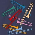 thumbnail image 3 of CafePress - Colorful Trombones Long Sleeve Dark T Shirt - Long Sleeve Dark T-Shirt, 3 of 4