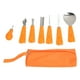 thumbnail image 1 of Juego de tallado de calabaza para Halloween, herramienta multiusos de acero inoxidable con bolsa de almacenamiento para decoración de farol, 7 Uds., 1 of 5