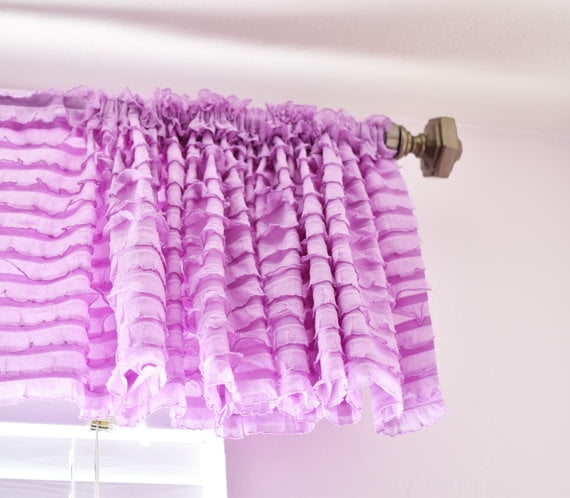 Light Purple Ruffle Valance Curtain Window Treatment For Home
