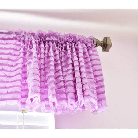 Light Purple Ruffle Valance Curtain Window Treatment For Home