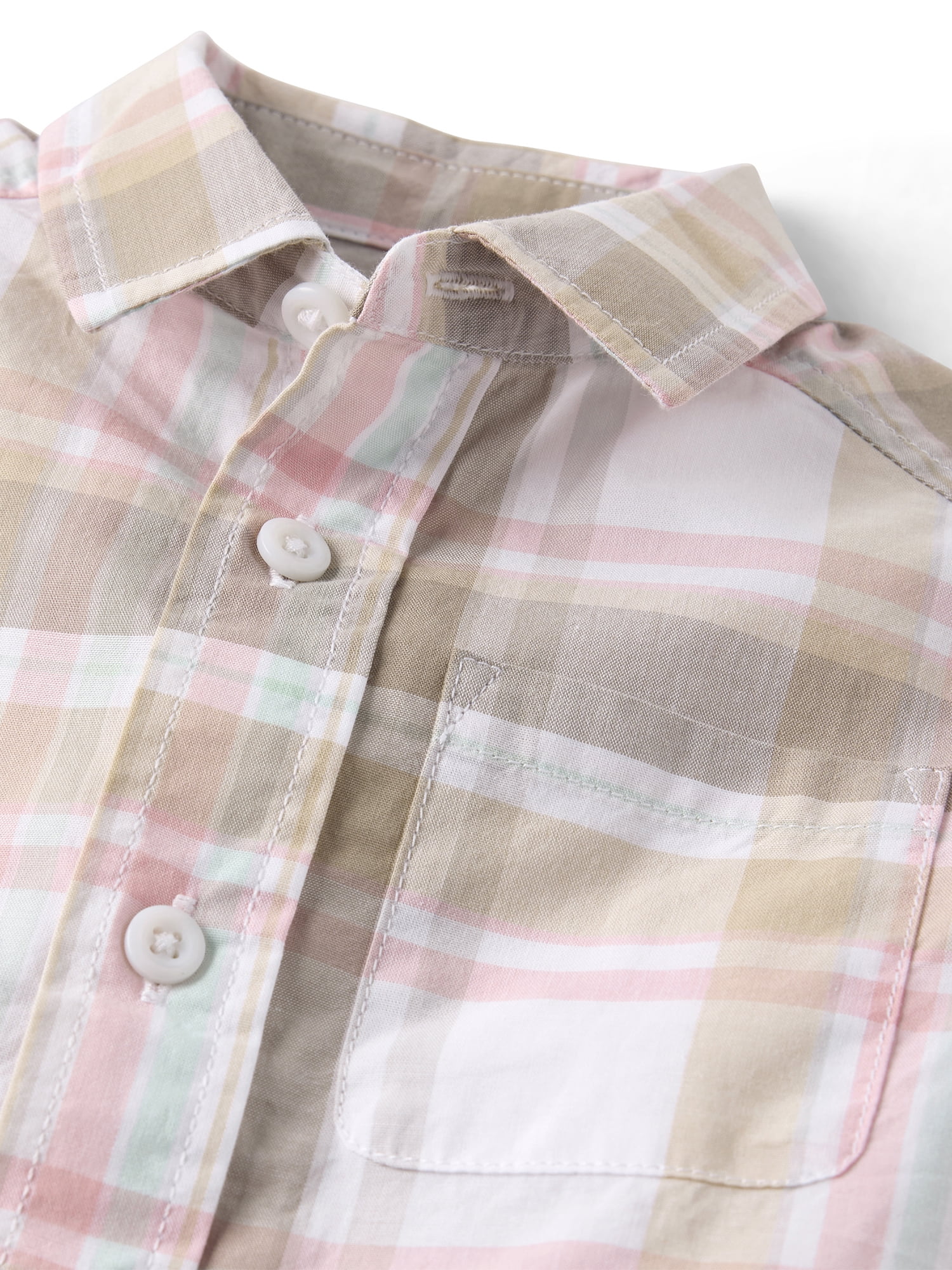The Children's Place Baby & Toddler Boys Short Sleeve Poplin Button Up Shirt, Sizes 6M-5T