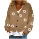 thumbnail image 2 of Cárdigan informal para mujer, con botones, estampado, chaqueta de moda, abrigo, blusa de poliéster para mujer, 2 of 5