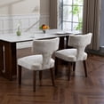 thumbnail image 3 of Mid Century Modern Dining Chairs Set of 2, Farmhouse Chenille Fabric Upholstered Accent Side Chair,Kitchen Chairs with Hardwood Frame, 3 of 11