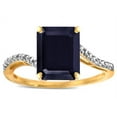 thumbnail image 2 of Star K � Octagon Emerald Cut Big Stone 10x8 Black Sapphire Bypass solitaire ring, 2 of 9