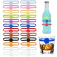 thumbnail image 1 of Injueey 24 unids/set marcadores de vidrio reutilizables, vaso de silicona cómodo y elástico, seguro, fácil de limpiar Barra de herramientas, 1 of 6