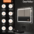 thumbnail image 5 of 40 in. W x 32 in. H Rectangular Frameless LED Light Anti-Fog Wall Mounted Bathroom Vanity Mirror Front Light and Backlit, 5 of 19