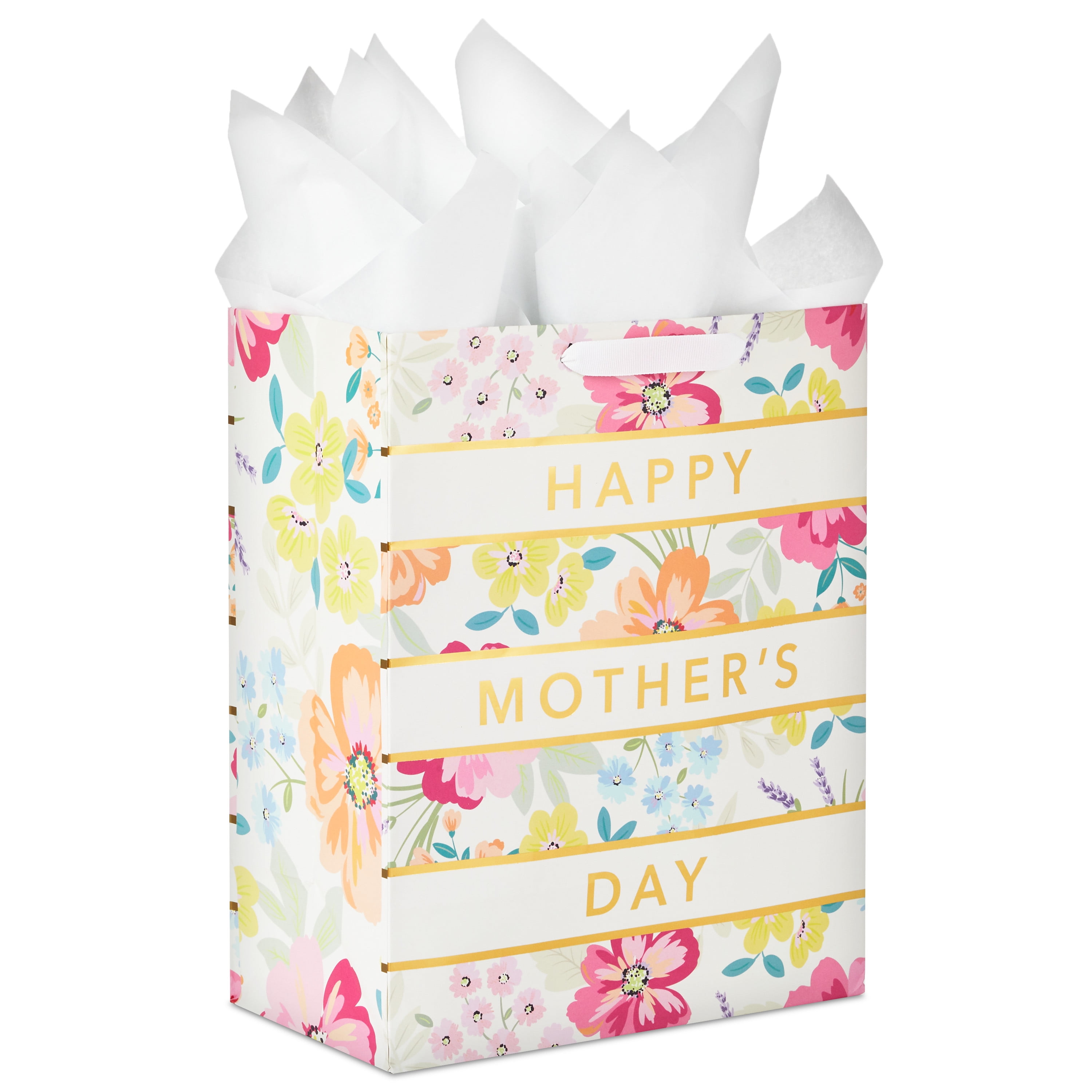 Mothers Day Gift Bag Mum Her Wrapping Large Medium Kraft Luxury Floral+Tape 