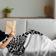 thumbnail image 3 of Safari Soft Flannel Fleece Throw Blanket, Illustration of Continent Map as Animal Skin Wilderness Species Print, Cozy Plush for Indoor and Outdoor Use, 70" x 90", Black and White, by Ambesonne, 3 of 5