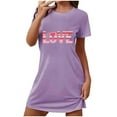 thumbnail image 5 of Valentine's Pajamas for Women Oversized Short Nightgown Heart Print Short Sleeve Nightdress, 5 of 5