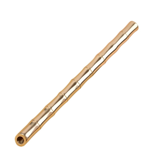 Clearance!Yuehao Copper Superfine Pen Stationery Pen Minimalism Gold Ballpoint Brass Pure Stationery, Brass Nib With Bamboo Joint, Mirror Finish1 X Brass Pen, 1 X Pen Refill, 1 X Pen Casepen