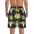 thumbnail image 3 of Naloa Sunflower Skull Boho Men's Beach Shorts, Surfing shorts, Swim trunks, Quick Dry Swim Trunks for Surfing Beach Fun - XX-Large, 3 of 9