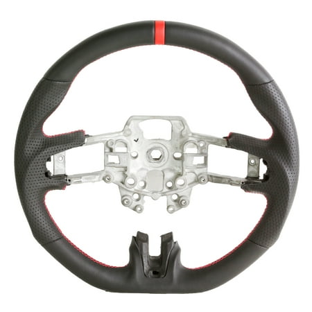 1991 Ford Mustang Steering - Handkraftd 15-17 Ford Mustang Steering Wheel - Black Leather w/Red Stitch