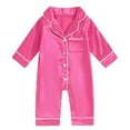 thumbnail image 2 of THDHVS Newborn Boy Clothes,Girls Romper,Long Sleeve Solid Color Girls Romper with V-Neck and Elastic Cuff for Infant Girl Clothes Hot Pink 3-6 Months, 2 of 3