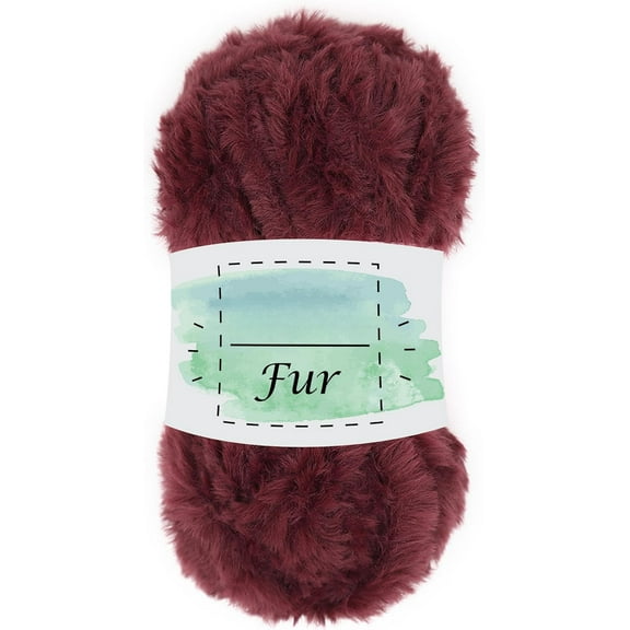 100% Polyester Soft Super Chunky Fluffy Faux Fur Knitting and Crocheting Yarn 3.52 oz (100gr) 71 yds (65 m)