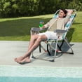 thumbnail image 2 of 63*70*99cm Heightened Oxford Cloth Silver White Aluminum Tube Bearing 100kg Beach Chair Flamingo, 2 of 18