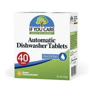 If You Care Dishwasher Tablets – 40 Count – Powerful, Plant Based, Concentrated, Biodegradable, Natural Dish Cleaner Detergent, Dishwashing Soap Tabs