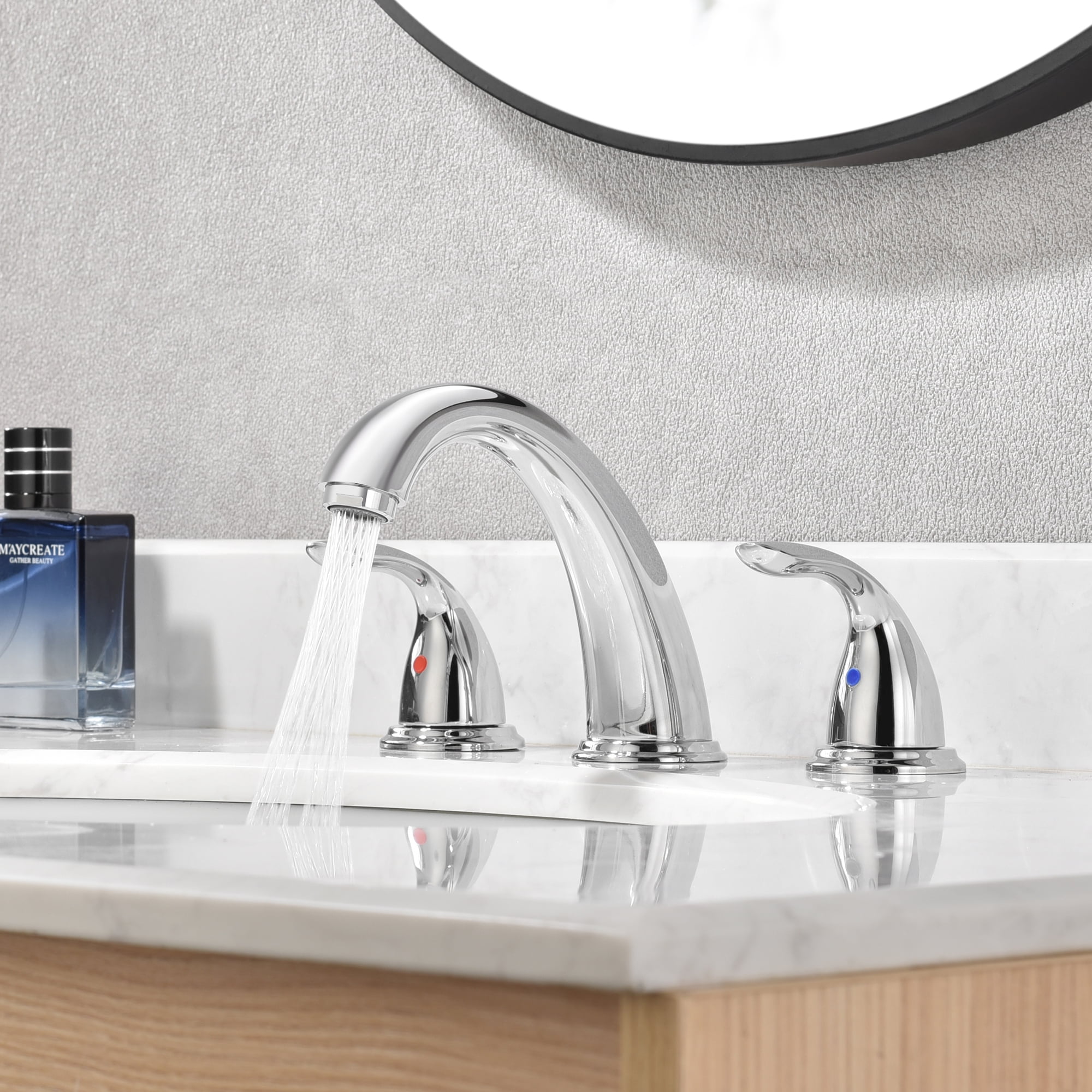 sumerain 8 Inch Widespread Bathroom Faucet Double Handle 3-Hole Bathroom Sink Faucet,Chrome