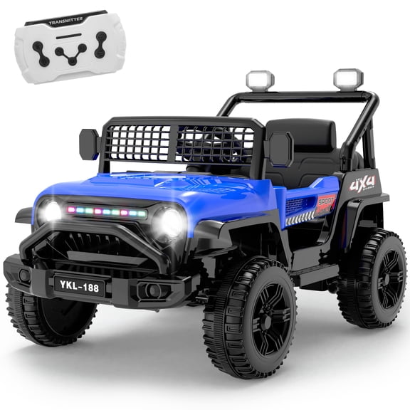 Xuanlur 12V Ride on Toys for Toddlers, Ride on Car with Parent Remote Control, Ride on Truck for Boys Girls with Soft Start, LED Lights & Music Player, Blue
