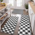 thumbnail image 2 of Black White Checkerboard Checkered Pattern Kitchen Rugs Sets Of 3,Kitchen Runner Rugs Non Skid Washable,Decorative Kitchen Floor Mats for Kitchen,Sink,Laundry,17"x30"+ 17"x47" + 17"x59", 2 of 6