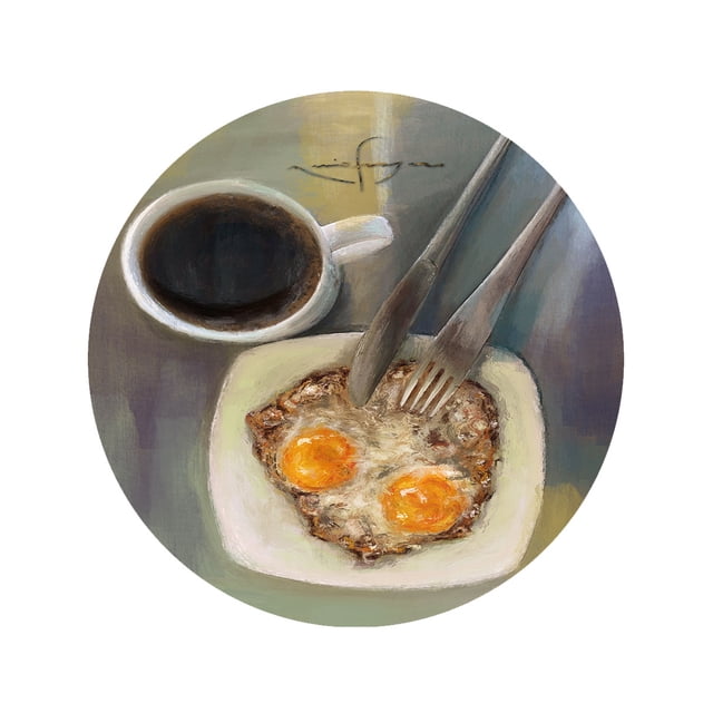 cuadro decorativo desayuno fragoso lienzo by suma 1 pieza 30 X 30 CM