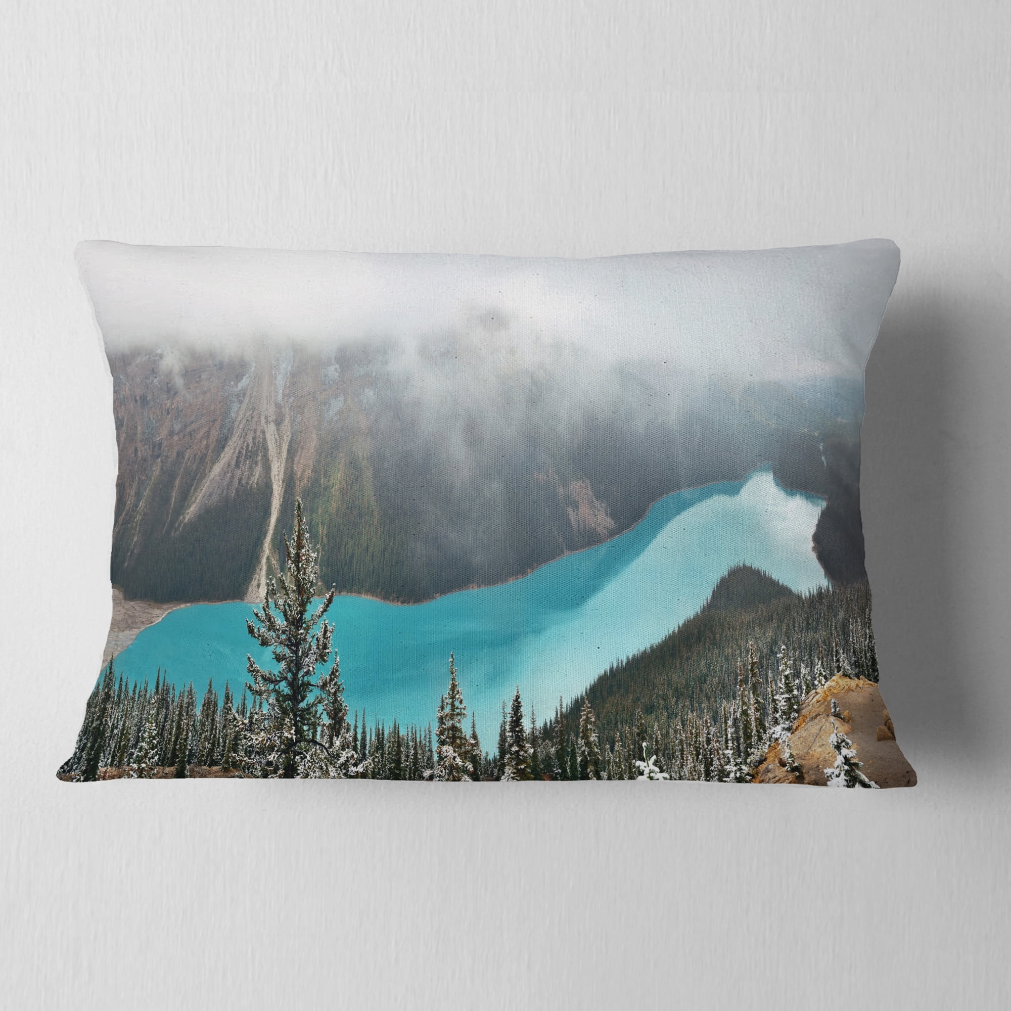 Designart 12" x 20" Multi-color Polyester Throw Pillow