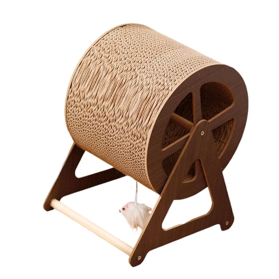 Dualoai Cat Scratcher Exercise Portable Claw Scratcher for Kittens Indoor Cats Puppy Dark Brown color
