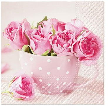 Keep Unique Floral Paper Napkins, Decorative Disposable Spring Napkins, Assorted Color, 20/Pack
